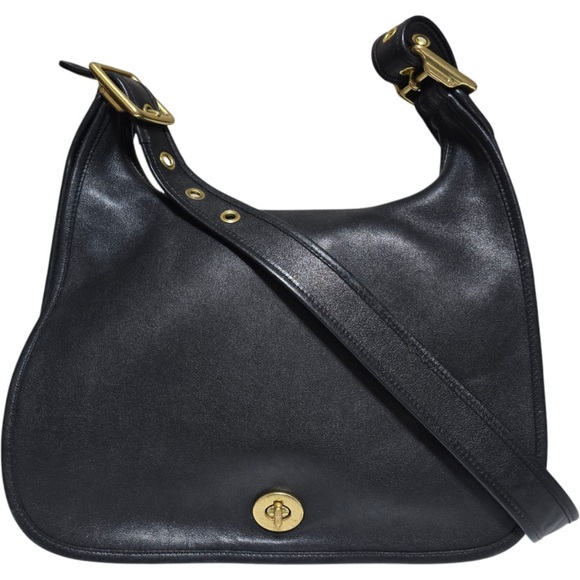 Coach Handbags - Coach Vintage Legacy Crescent Black Leather 9718